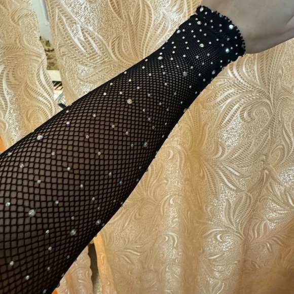 NWT Fishnet Bodysuit Sparkle Rhinestone Sexy Mesh Tight Lingerie Erotic XS S M - Picture 7 of 8
